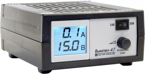 Зарядное устройство Вымпел-47 (автомат, 0-20А, 15/30 В сегментный ЖК индикатор)