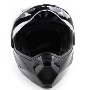 Шлем (мотард) Ataki JK802 Solid черный глянцевый