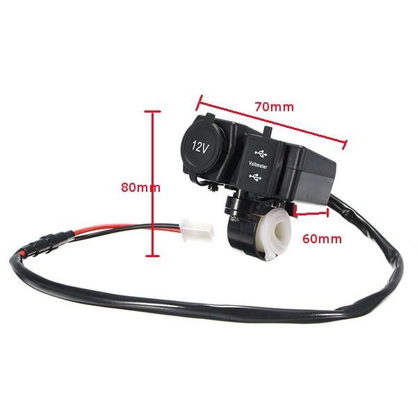 Розетка - прикуриватель Mosu 12В с креплением на руль