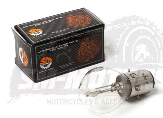 Лампа фары B35 BA20D (груша) 12V 35/35W прозрачная