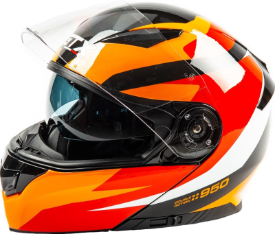 Шлем модуляр GTX 550 black/white orange red