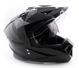 Шлем (мотард) Ataki JK802 Solid черный глянцевый