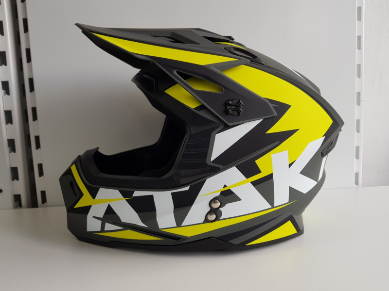 Шлем (кроссовый) Ataki JK801 Rampage серый/желтый матовый