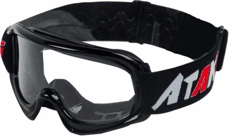 Очки для мотокросса детские ATAKI HB-115 черные глянцевые