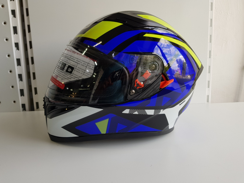 Шлем (интеграл) Ataki JK316 Route синий/Hi-Vis желтый глянцевый