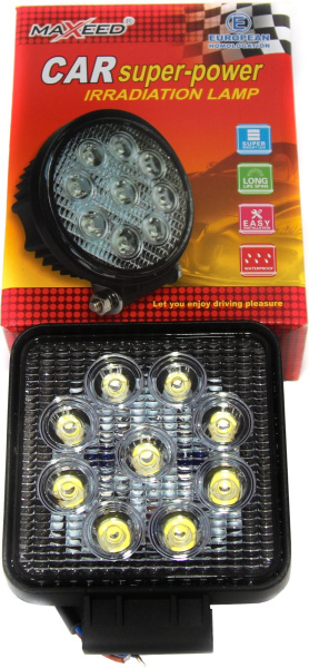 Фара Maxeed 8505, 27 Вт, ширина 110 мм, высота 147 мм, глубина 55 мм (дальний свет)