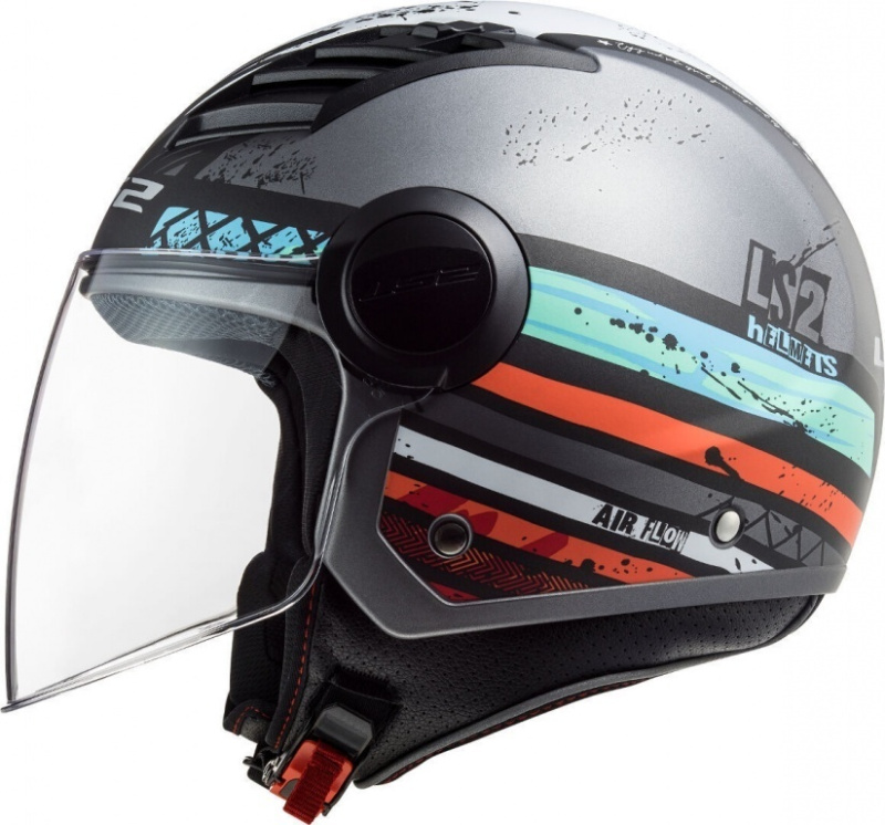 Шлем LS2 OF562 AIRFLOW RONNIE Matt Silver Blue