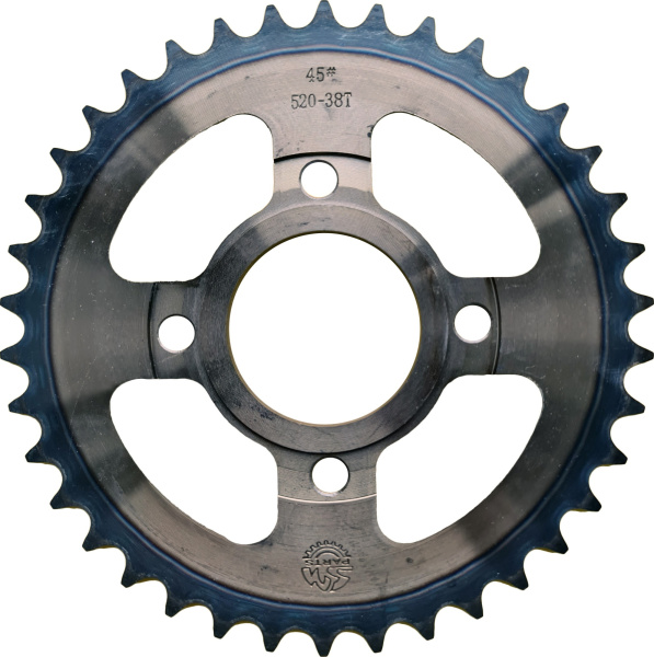 Звезда ведомая стальная 520-38Т d-58. 4болта крепления L-90mm, с проточкой