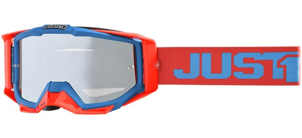Очки для мотокросса JUST1 IRIS TRACK красные/синие, тонированные