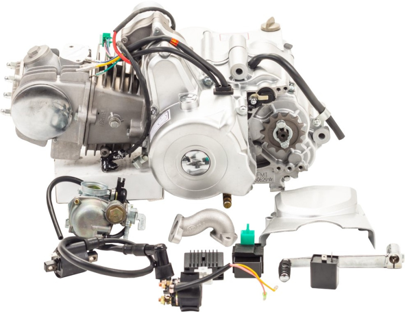 Двигатель 125см3 152FMI (52.4x55.5) полуавтомат, 3ск+реверс, верхний стартер