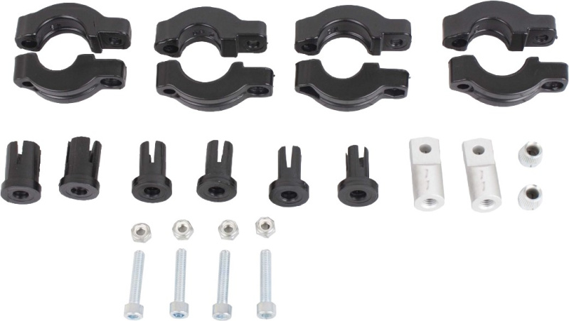 Универсальный комплект крепежа на рули 22/28 для защиты R-Tech FLX ALU, RAPTOR (нейлон)