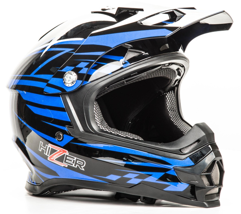 Шлем мото HIZER B6196 #2 black/blue