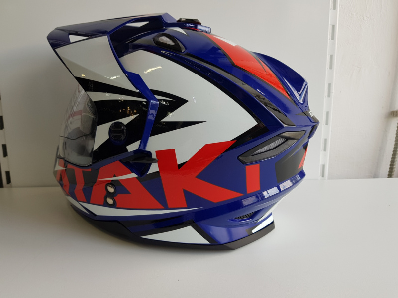 Шлем (мотард) Ataki JK802 Rampage синий/красный глянцевый