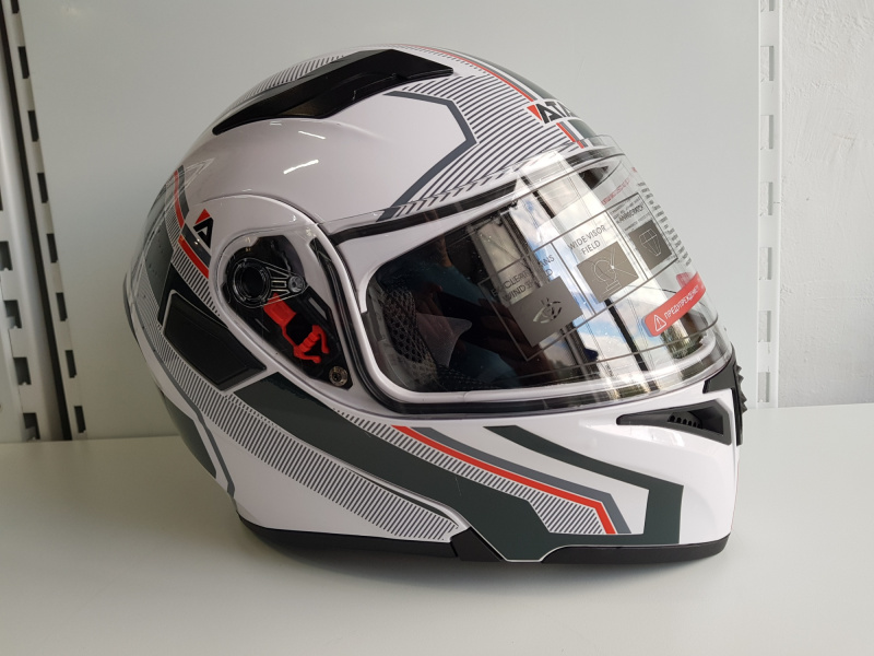 Шлем модуляр Ataki JK902 Shape белый/серый глянцевый