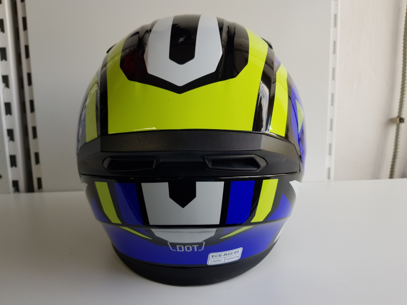 Шлем (интеграл) Ataki JK316 Route синий/Hi-Vis желтый глянцевый