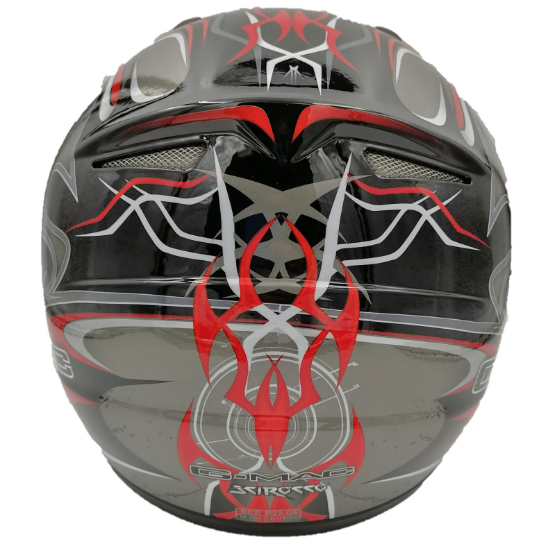 Мотошлем интеграл G-MAC SCIROCCO BLACK/SILVER/RED