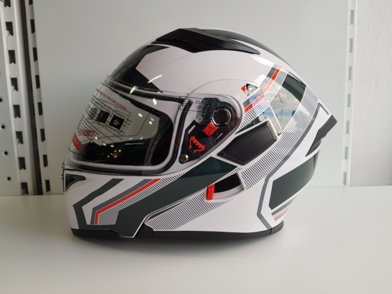 Шлем модуляр Ataki JK902 Shape белый/серый глянцевый