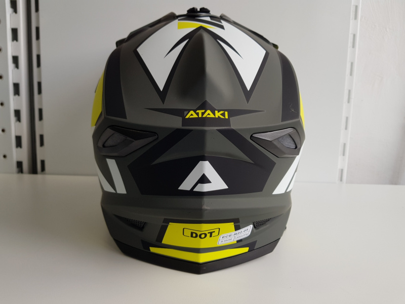 Шлем (кроссовый) Ataki JK801 Rampage серый/желтый матовый