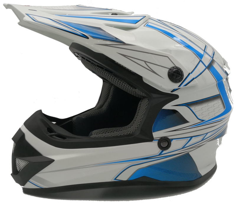 Шлем детский (кроссовый) ATAKI SC-15 Rift синий/белый глянцевый 