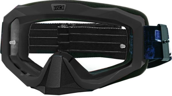 Очки мотокросс/снегоход (двойное стекло) ATAKI HB-811 черные матовые