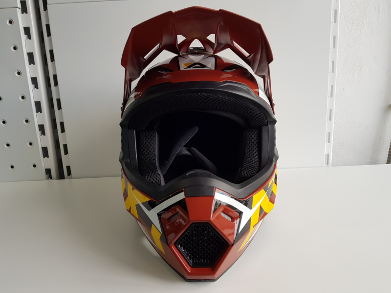 Шлем (кроссовый) Ataki JK801 Rampage коричневый/желтый глянцевый 