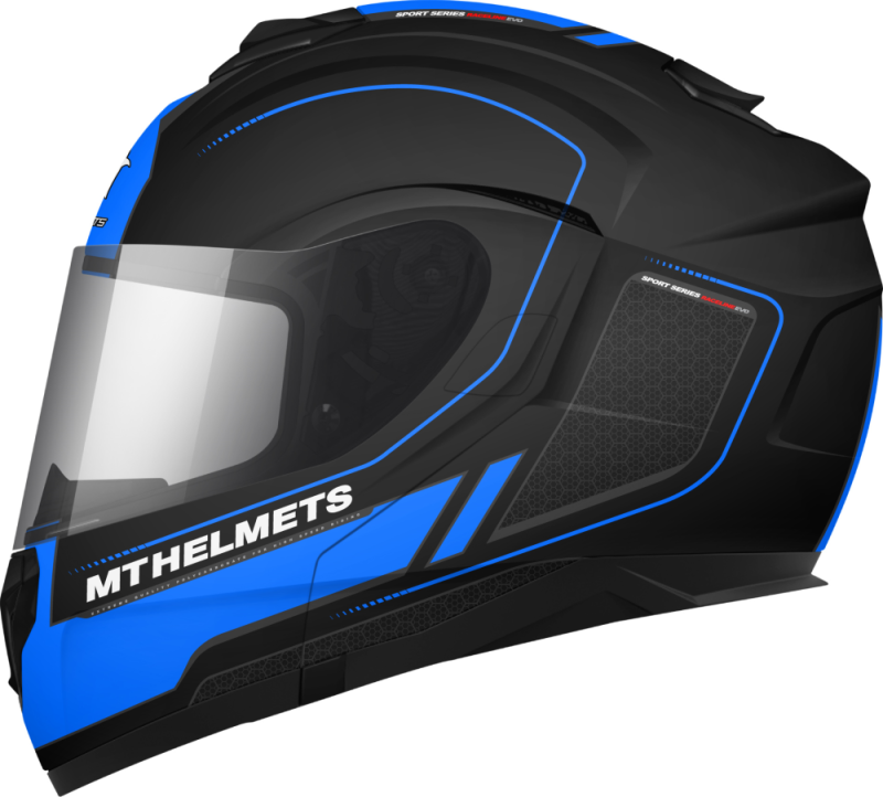 Шлем модуляр MT ATOM SV RACELINE EVO MATT BLACK/BLUE