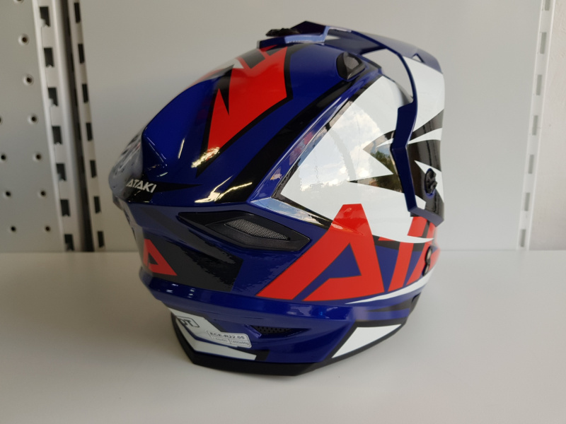 Шлем (мотард) Ataki JK802 Rampage синий/красный глянцевый