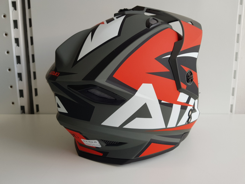 Шлем (мотард) Ataki JK802 Rampage красный/серый матовый