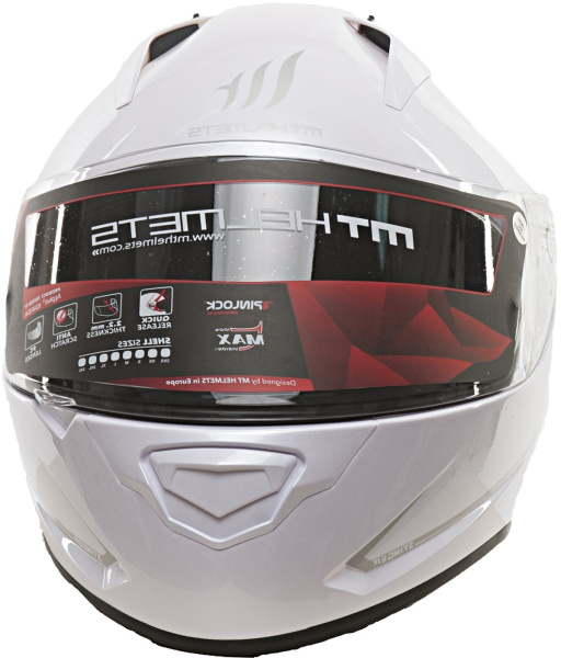 Мотошлем интеграл MT STINGER solid gloss pearl white