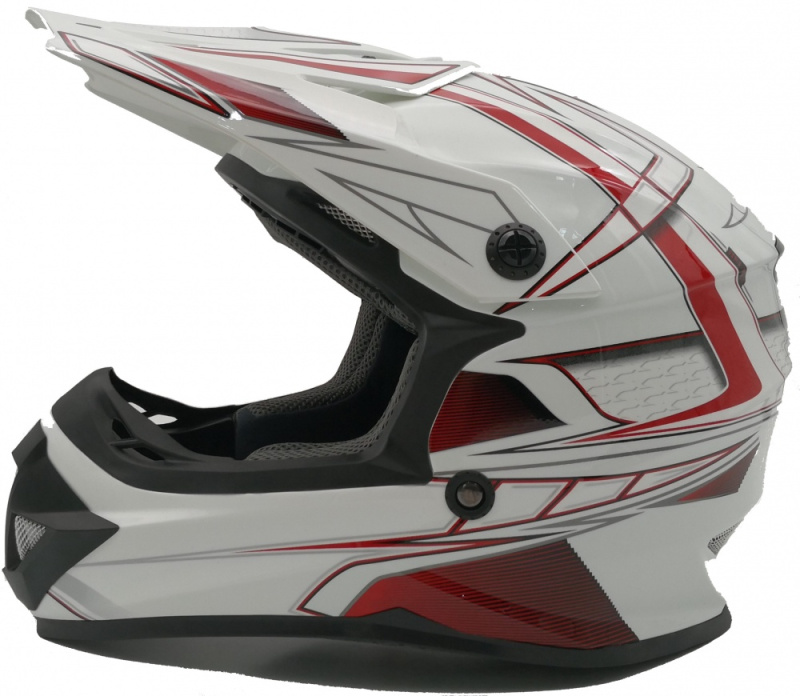 Шлем детский (кроссовый) ATAKI SC-15 Rift красный/белый глянцевый 