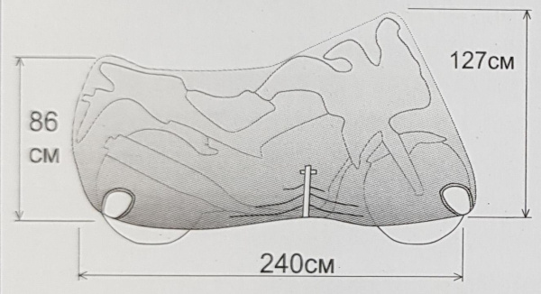 Чехол для мотоцикла REXWEAR, размер XL, (Д/В): 256 x 140 см., цвет черный
