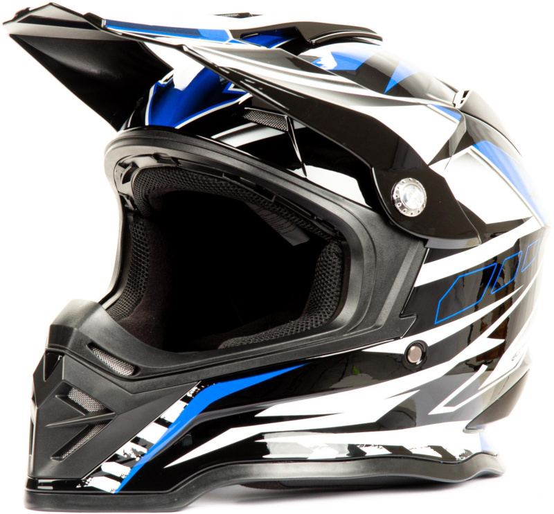 Шлем мото HIZER B6197 black/blue white