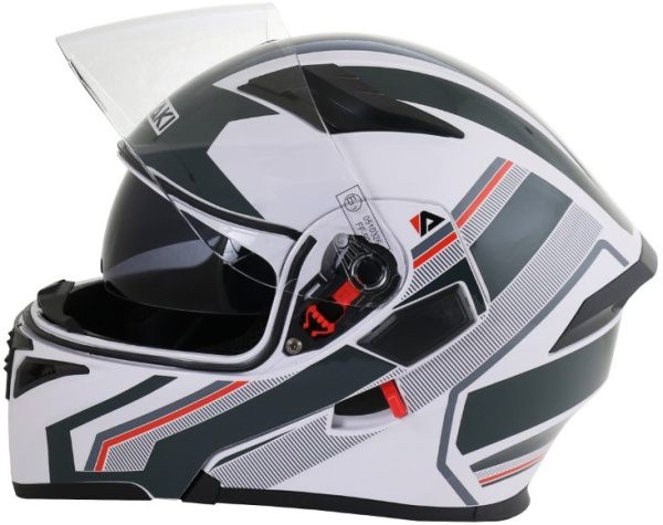 Шлем модуляр Ataki JK902 Shape белый/серый глянцевый