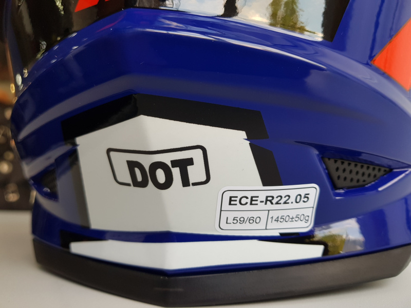 Шлем (мотард) Ataki JK802 Rampage синий/красный глянцевый