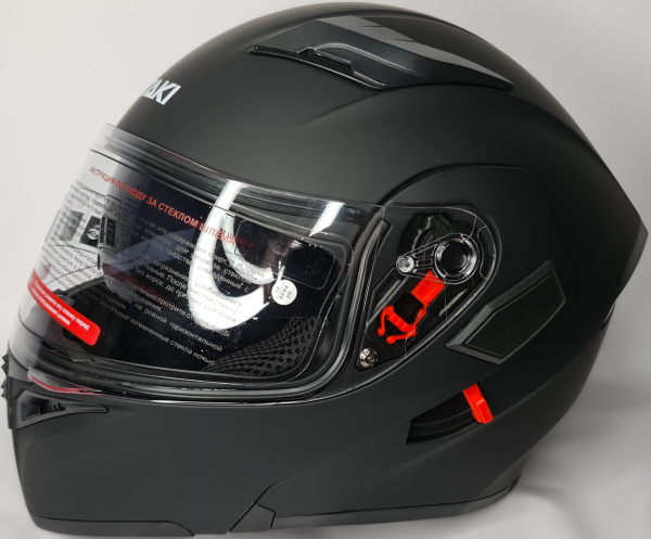 Шлем модуляр Ataki JK902 Solid чёрный матовый