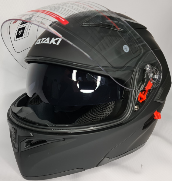 Шлем модуляр Ataki JK902 Solid чёрный матовый