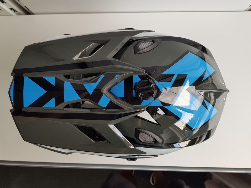 Шлем (кроссовый) Ataki JK801 Rampage серый/синий глянцевый