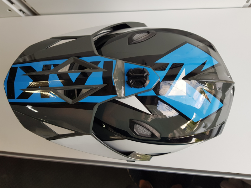 Шлем (мотард) Ataki JK802 Rampage серый/синий глянцевый