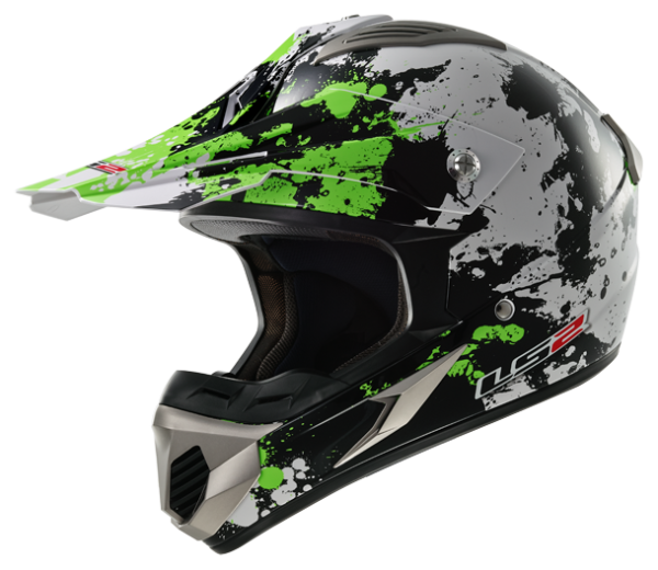 Шлем LS2 MX433 BLAST WHITE BLACK GREEN