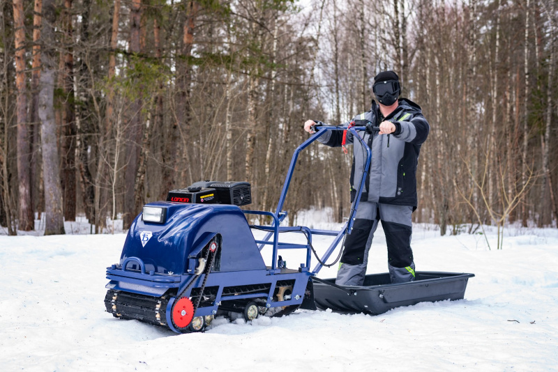 Мотобуксировщик Бурлак FK 15 ( разборный) короткая  база+ лыжный модуль на тюнинге