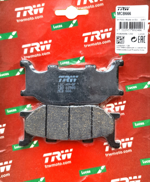 Колодки тормозные Trw MCB666