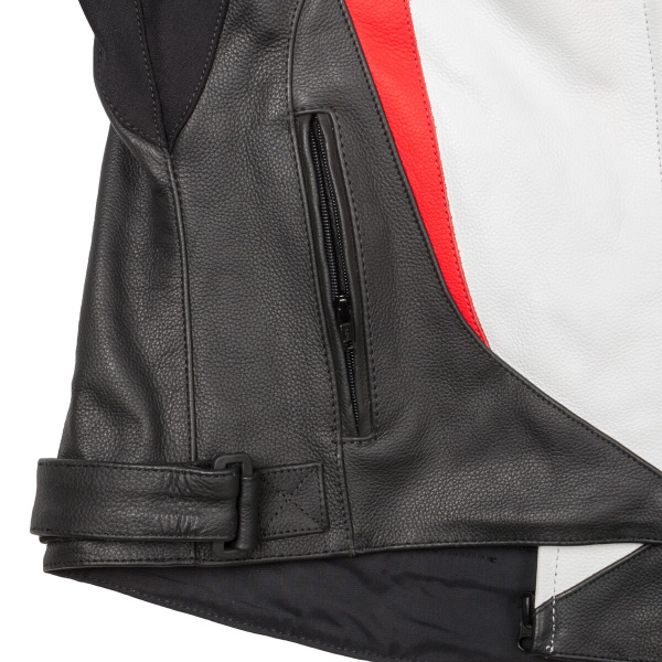 Мотокуртка RUSH BLAZE кожа, цвет черный/белый/красный