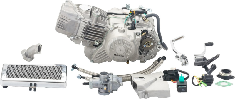 Двигатель 190см3 1P62YML-2 W190 (62x62)+радиатор ZONGSHEN для питбайков