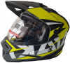 Шлем (мотард) Ataki JK802 Rampage Hi-Vis желтый/серый матовый