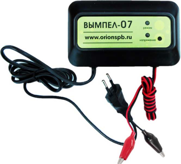 Зарядное устройство Вымпел-07 (автомат, 1.2А, 13,6В, для гелевых и кислотных АКБ)
