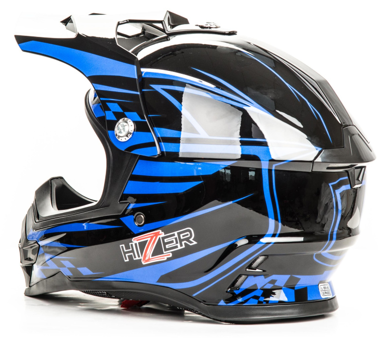 Шлем мото HIZER B6196 #2 black/blue