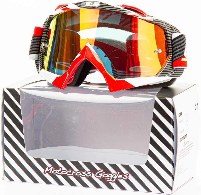 Очки для мотокросса детские GTX 5019 бело/красные