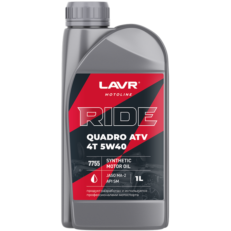 Масло моторное LAVR RIDE QUADRO 4T 5W40 API SM/JASO MA-2 синт 1л 7755