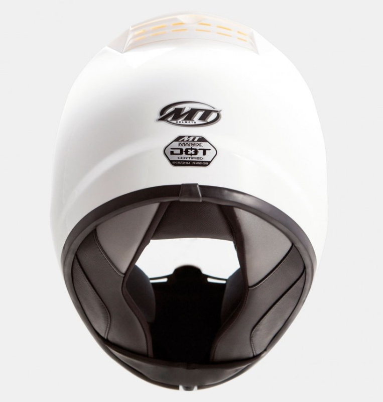 Мотошлем интеграл  MT MATRIX single mono GLOSS PERL WHITE