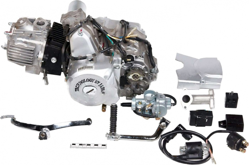 Двигатель 125см3 152FMI (52.4x49.5) механика, 4ск, стартер сверху